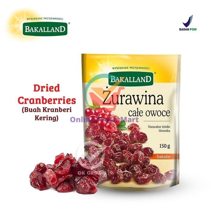 

Bakalland Zurawina Dried Cranberry / Buah Kranberi Kering (150gr) - Online Frseh Mart Denpasar