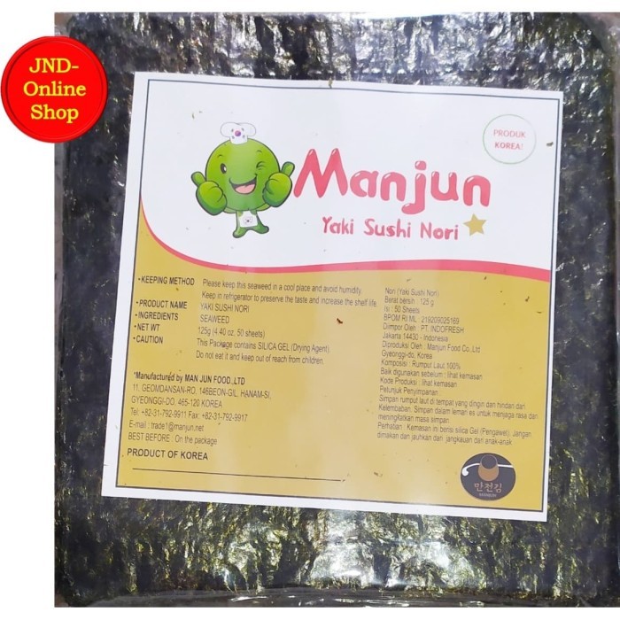 

✨TERLARIS -Manjun Yaki Sushi Nori isi 50 sheets import Korea