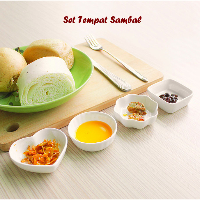 

✨TERLARIS -Set Tempat Sambal ( 1 set isi 4 pcs motif berbeda, bahan keramik)