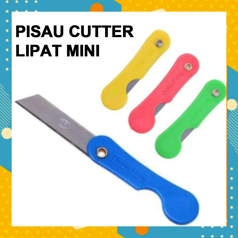 

Cutter LIPAT MINI Alat Bantu Potong Kertas Plastik Paket Olshop Perlengkapan ATK Kater AT2029C1