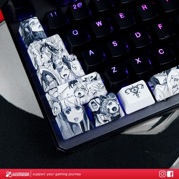 Keycaps Ahegao Modifier Set Hentai PBT Anime Manga Mechanical Keyboard