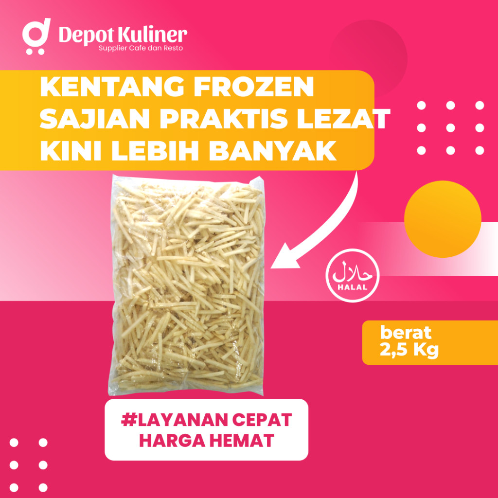 

Kentang Goreng Frozen 2 Kg French Fries Untuk Cafe dan Resto
