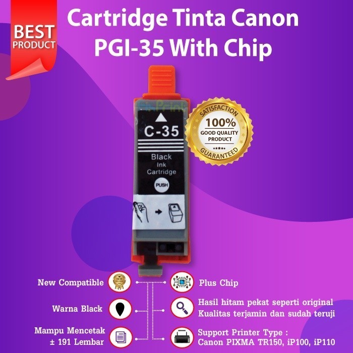 FixPrint Ink Cartridge Compatible PGI35 Black / CLI36 Color Tinta Canon TR150 iP100 iP110 PGI-35 CLI