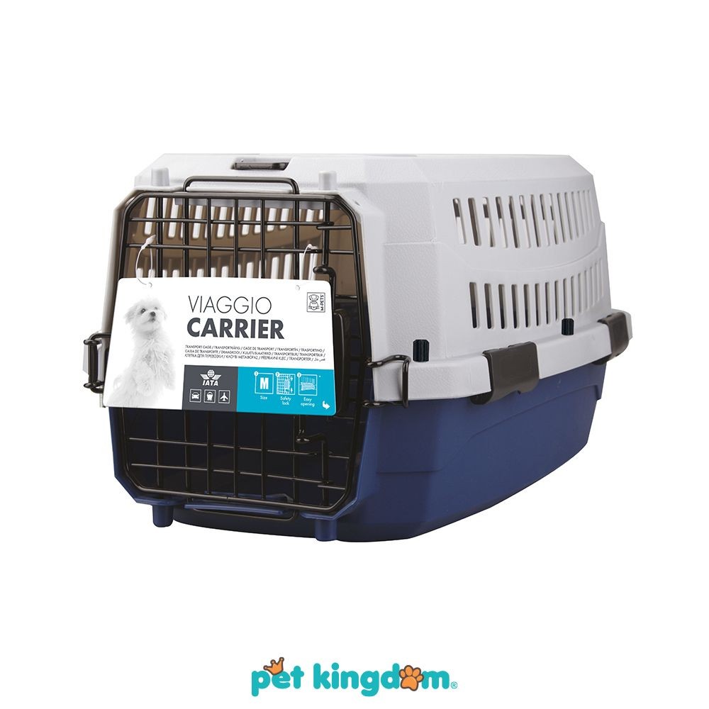 Pet Kingdom M-Pets 68X48X42 cm Viaggio Kandang Anjing Portable - Biru Dog Cat Carrier Pet Carrier Pe