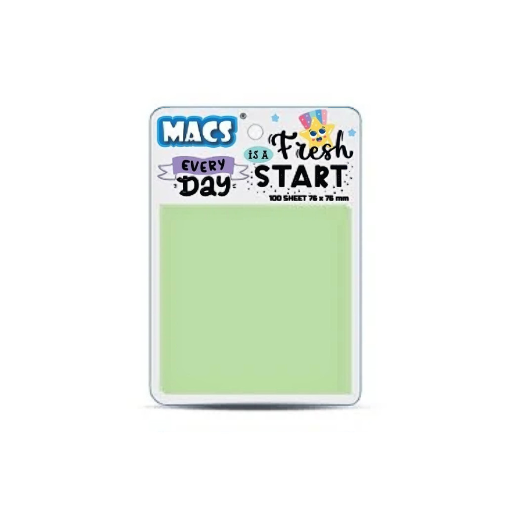 

MACS STICKY NOTE 76X76 MM 100 LEMBAR WARNA GREEN