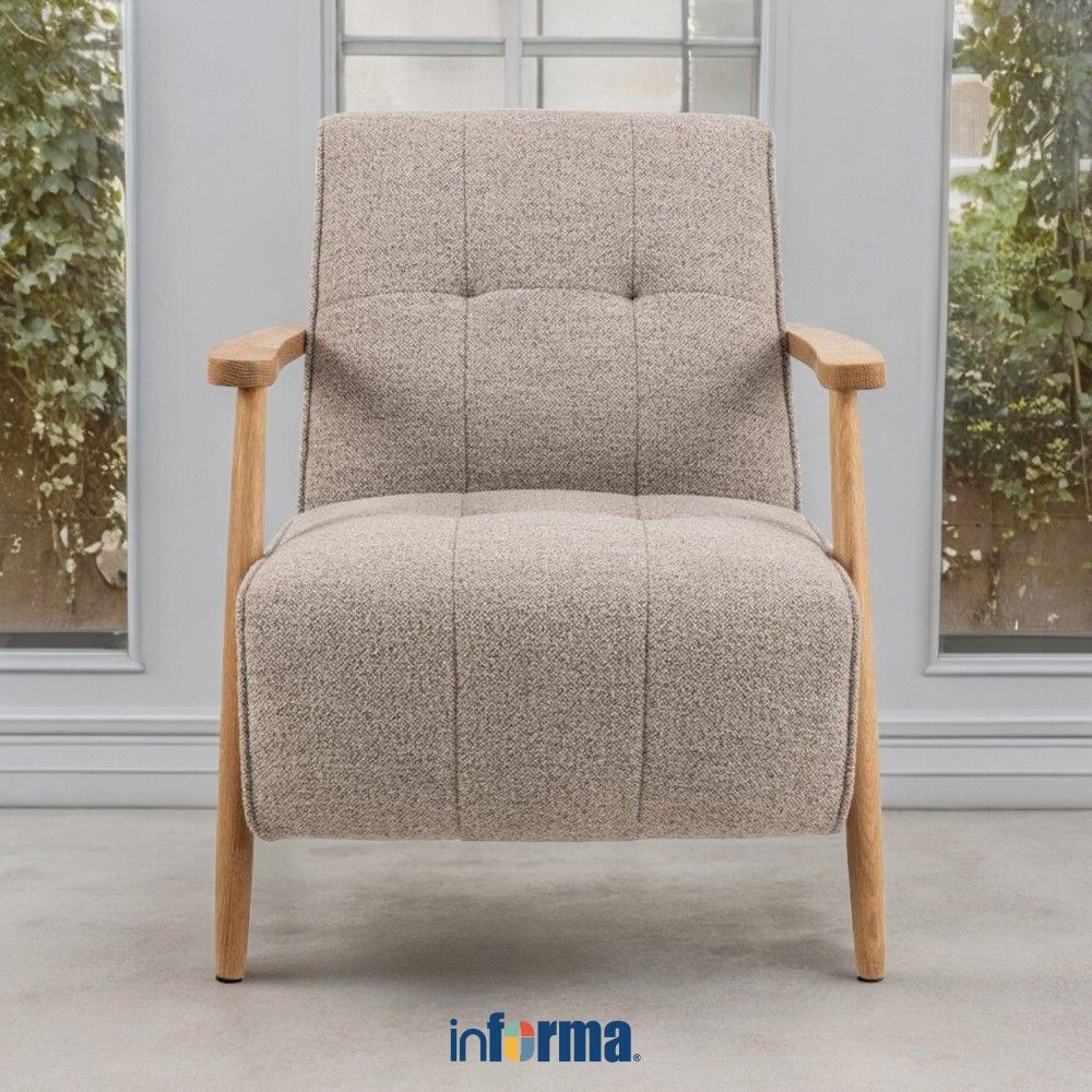 Informa Nordia Gabbs Kursi Lounge Monza - Krem Beige Aesthetic Chair Kursi Santai Serbaguna Kursi Ta