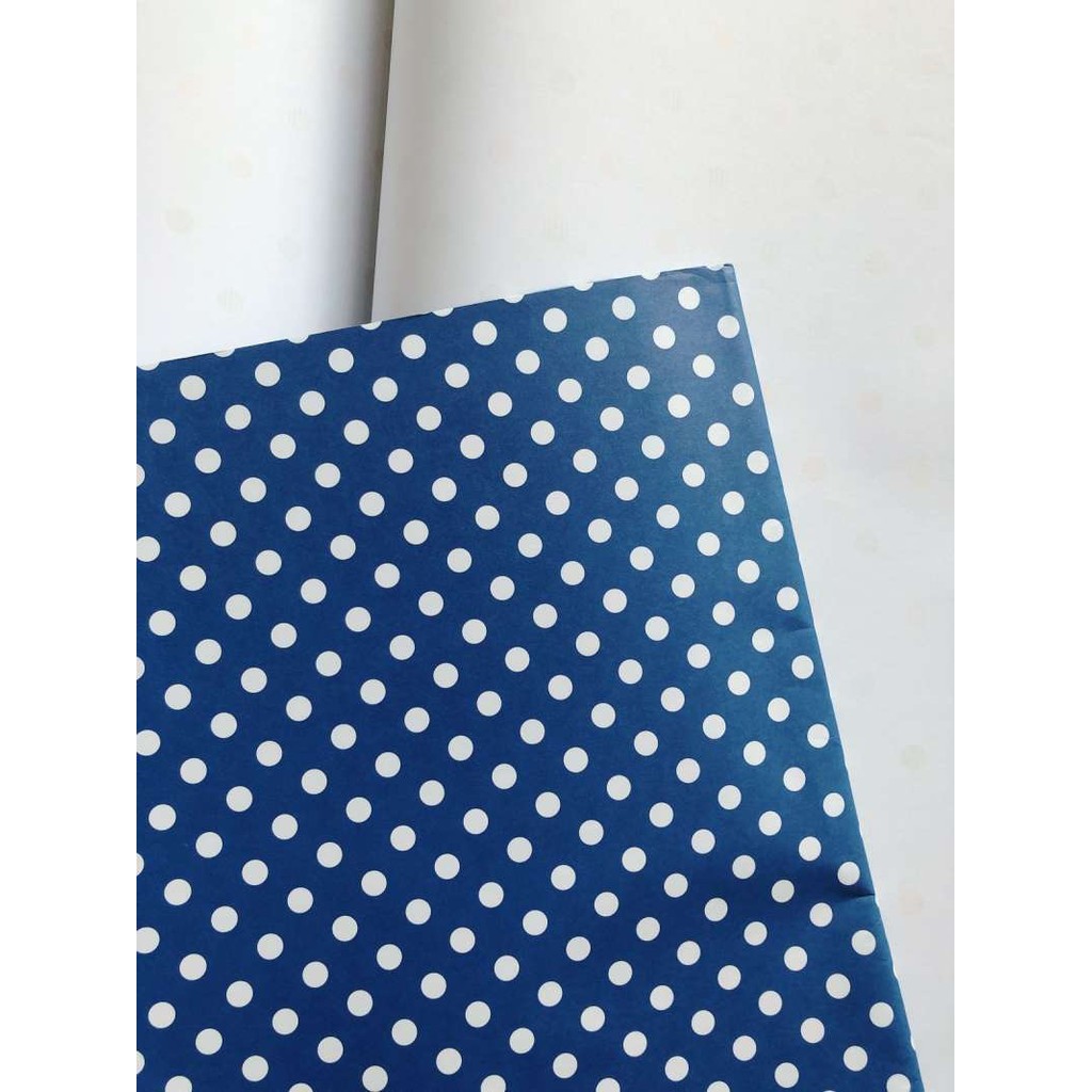 

Kertas Kado Jumbo Navy Polkadot