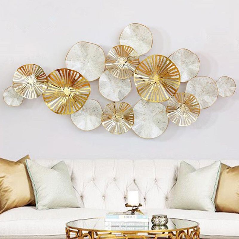 Dekorasi Gantung Iron Wall Flower Gold Bunga Gold Flower / Pajangan Dinding Rumah Hiasan Bunga Gold 