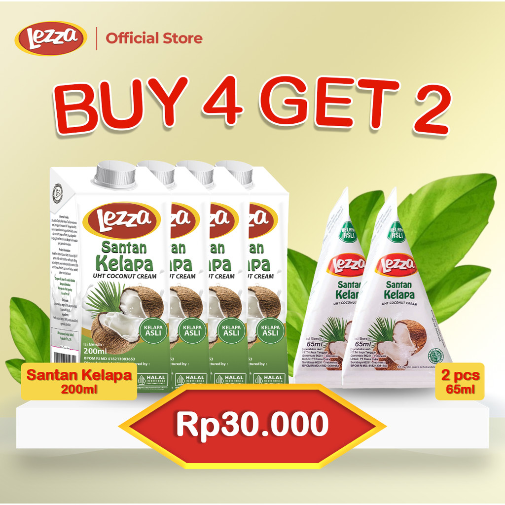 

Bundle Hemat - Beli 4 pcs Santan Cair 200ml Gratis 2 pcs Santan 65ml