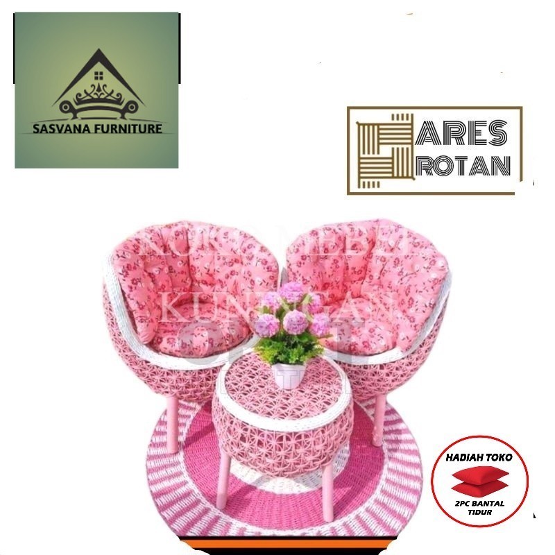 (FREE BANTAL TIDUR) Kursi teras Kursi santai kursi rotan Cirebon Kuningan Majalengka Indramayu Suban
