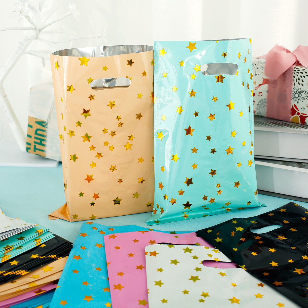 

60Pcs Party Favor Bags Cute Colorful Goodie Candy Bags Aluminum Film Birthday Treat Bags Set Multipurpose Gift Packing Bags