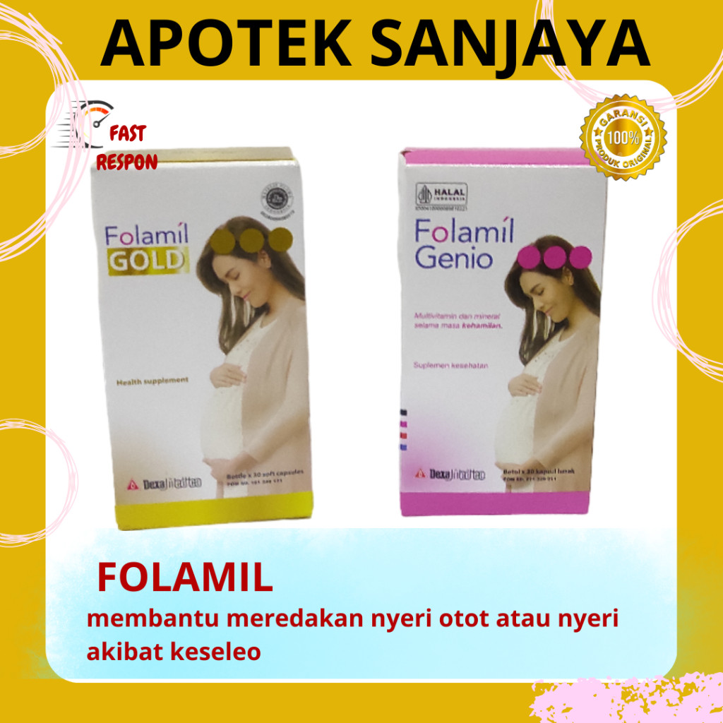 FOLAMIL GENIO / FOLAMIL GOLD / 1 BOTOL / ISI 30 KAPSUL / VITAMIN IBU HAMIL