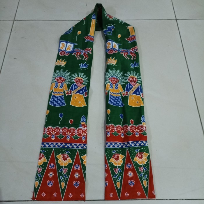 ✨Virtual.C✨ - BEST SELLER Cukin/Syal Premium Ondel-Ondel Khas Betawi - Hijau Merah