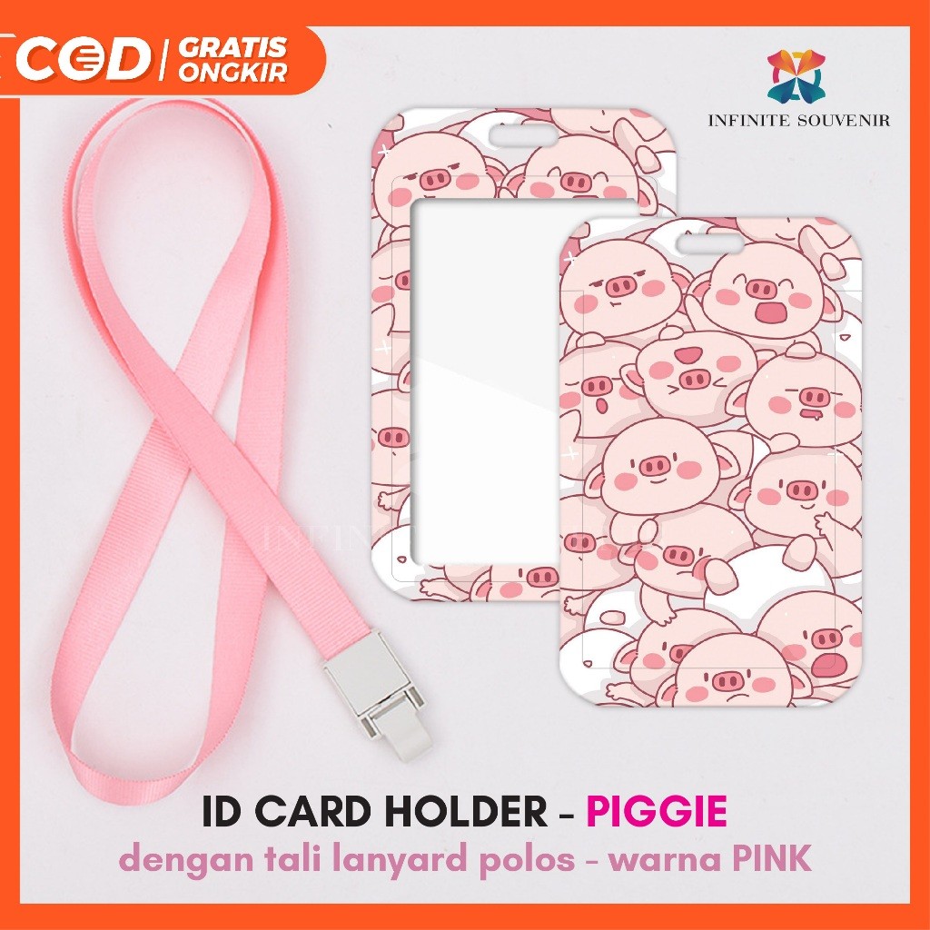 

(N008) NAME TAG KARAKTER PIGGIE DENGAN TALI GANTUNGAN JEPIT LEBAR 1.5CM / CARD HOLDER / NAME TAG ID CARD / ID CARD KARAKTER