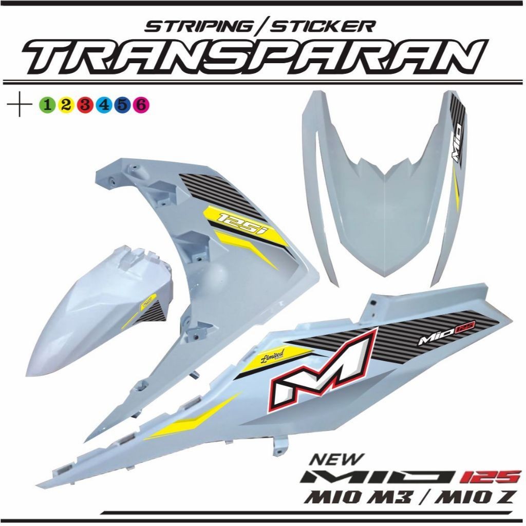 STIKER TRANSPARAN UV STRIPING STIKER M3 TRANSFARAN MIO M3 / MIO Z VARIASI VARIASI TRANSPARAN STIKER