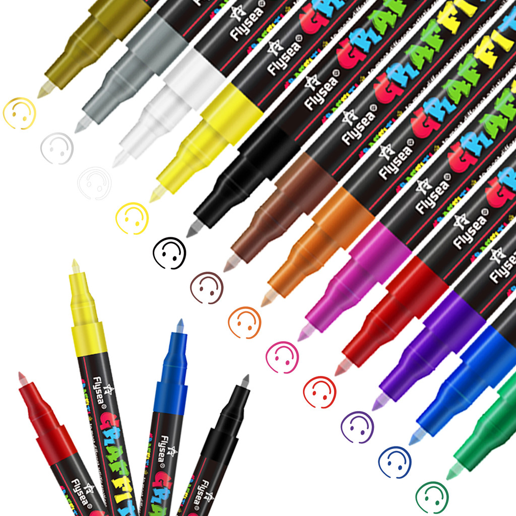 

12/18/24 Colors Acrylic Graffiti Pens Premium Ultra-Fine for Artists, Designers, and Graffiti Enthusiasts for Various Creations