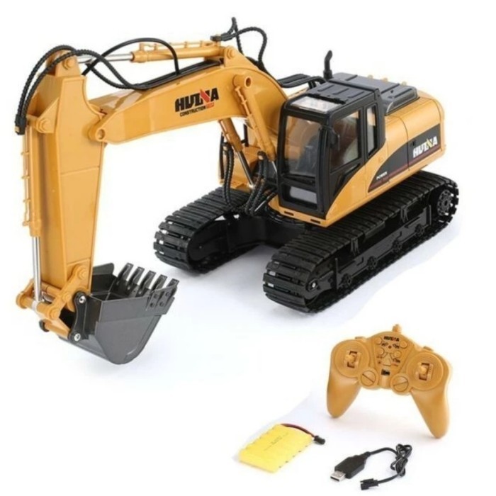 Ones mainan remot control RC Excavator HuiNa 1550 15Channel 2.4Ghz 1/12 - Kuning
