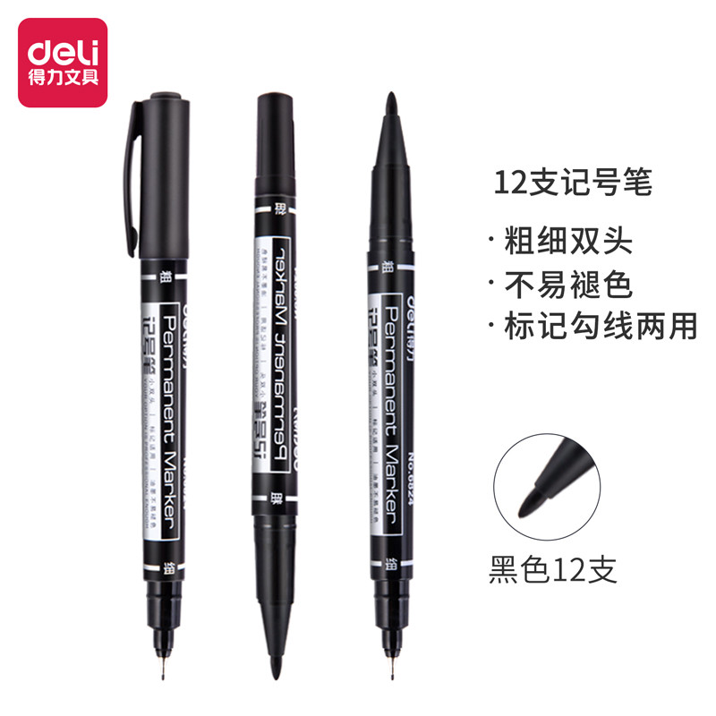 

Deli | Spidol Permanen (Permanent Marker) Dual Tip Marker | 6824