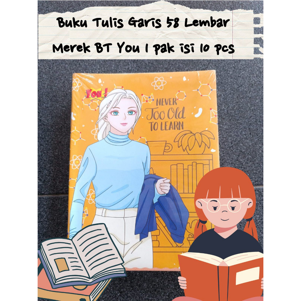 

BUKU TULIS BERGARIS BIASA 58 LEMBAR 1 PAK 10 BUKU