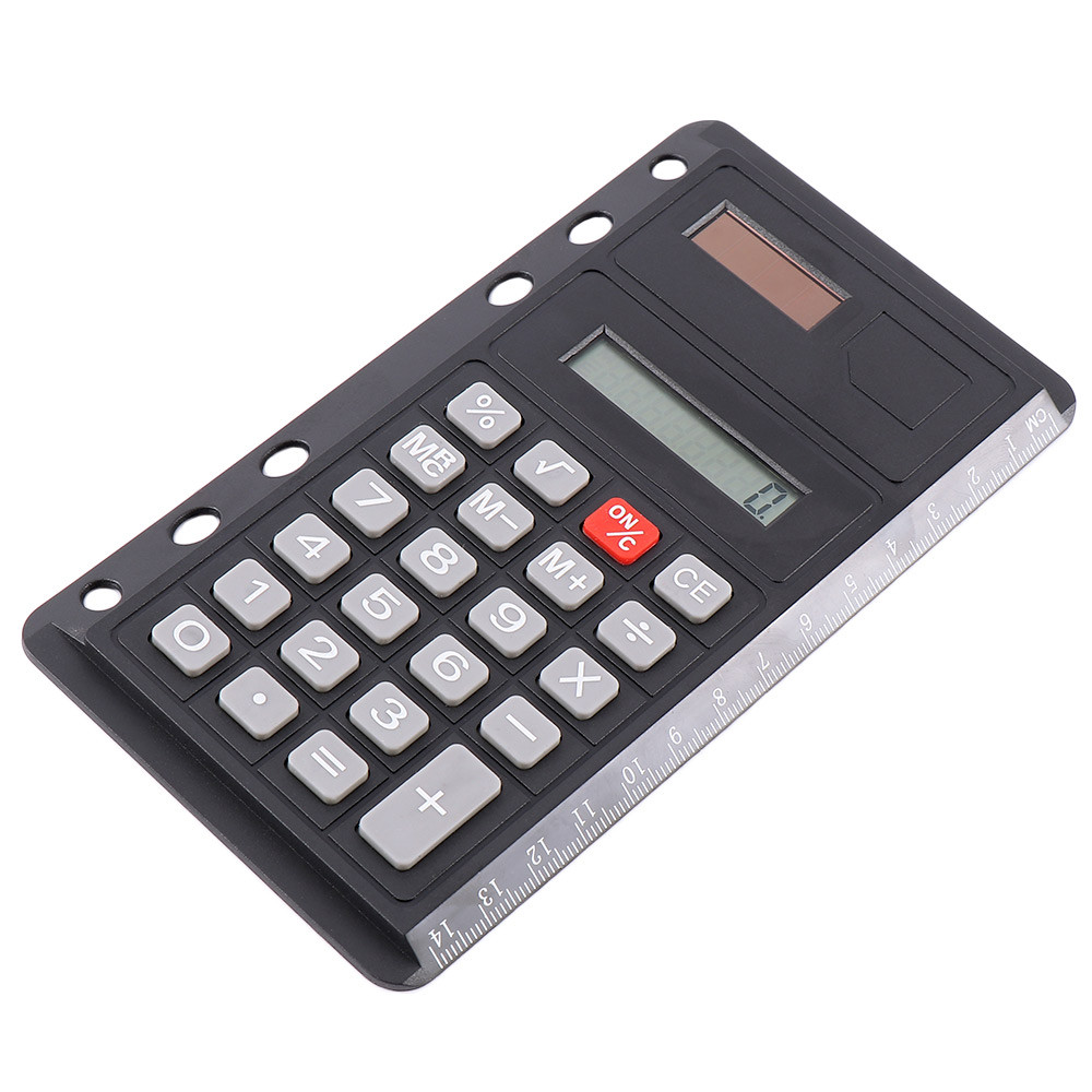 

1Pc 8 Digits Solar Calculator Creative Loose Leaf Binder Spiral Calculator With Ruler School Office Supplies calculatrice