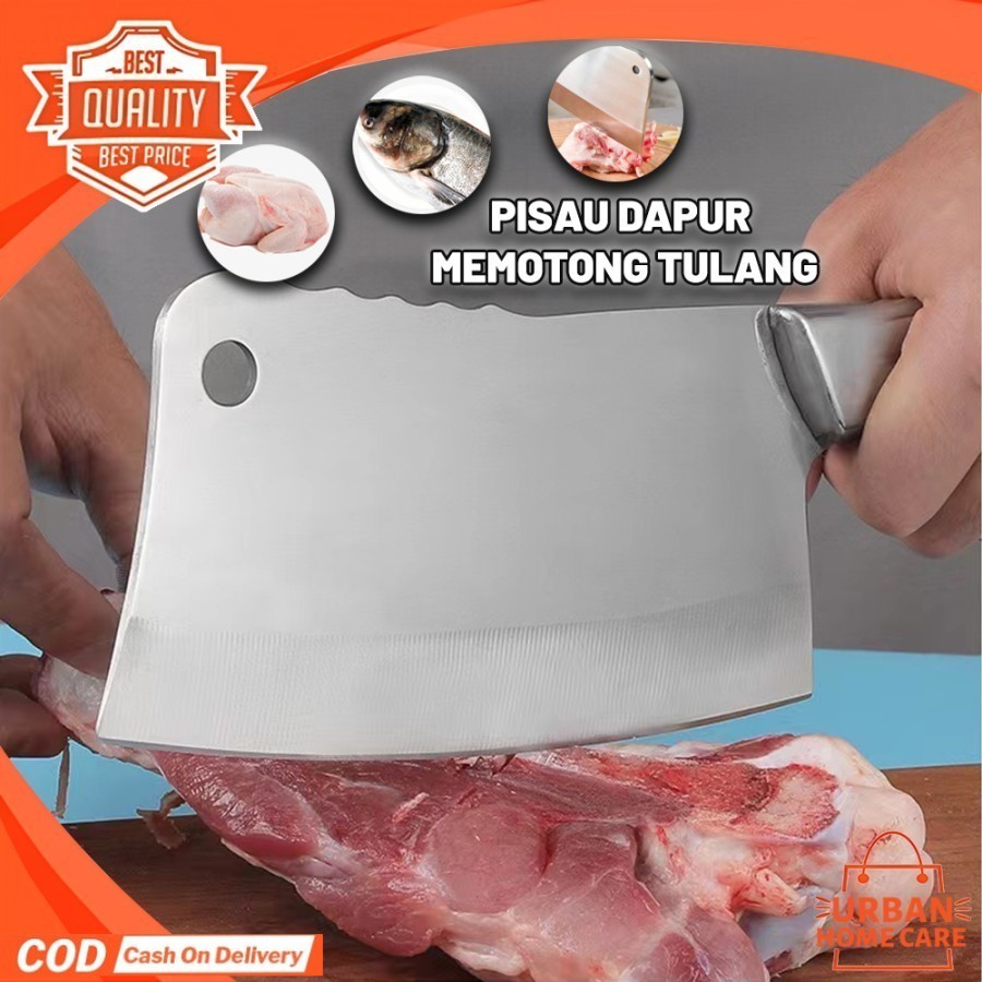 PISAU STAINLESS GOLOK PISAU TULANG PISAU DAGING TEBAL PISAU CINCANG B018 ORIGINAL