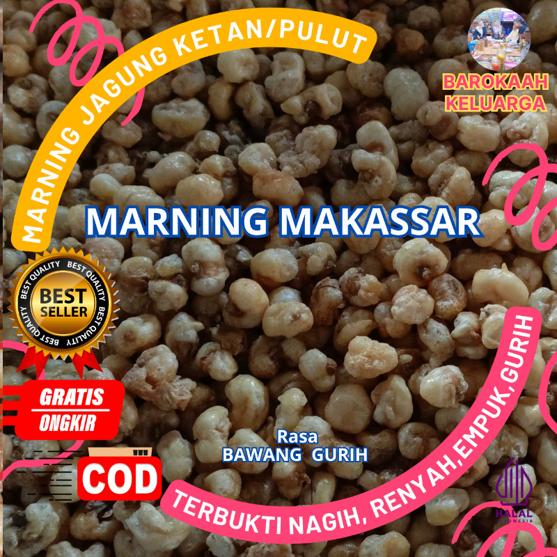 

Marning SULTAN terbukti SUPER SUPER Duper EMPUK RENYAH jagung ketan putih Super Premium khas makassar sangat cocok buat nyantai dan suguhan tamu terbuat dari jagung putih, rasa gurih asin bawang (500gr),renyah POLLLL