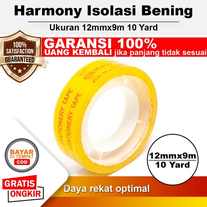

Harmony Stationary Tape 45u Isolasi Bening Kecil 12mmx9m 10 Yard Selotip Sleman Jogja