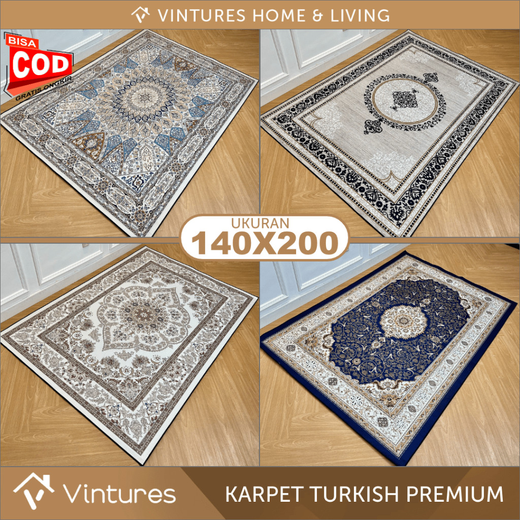 hj75rg [200 x 140 CM] Karpet Lantai Turki Premium / Karpet Permadani / Karpet Poliester / Karpet Vin
