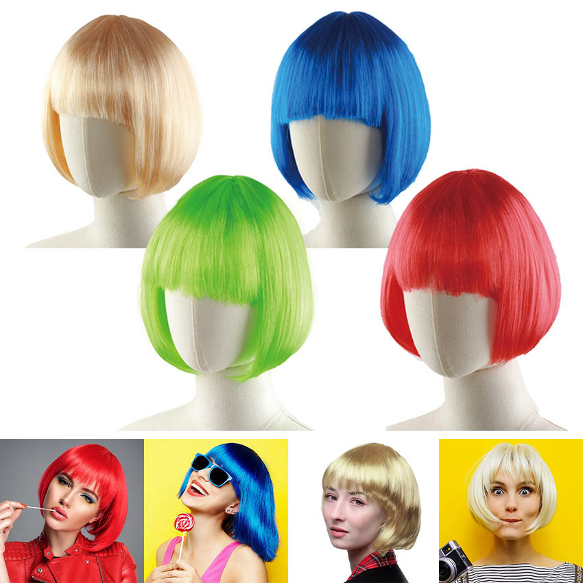 Wig Bob / Wig Rambut Pendek Bob / Wig Rambut Palsu Lurus / Rambut Palsu -