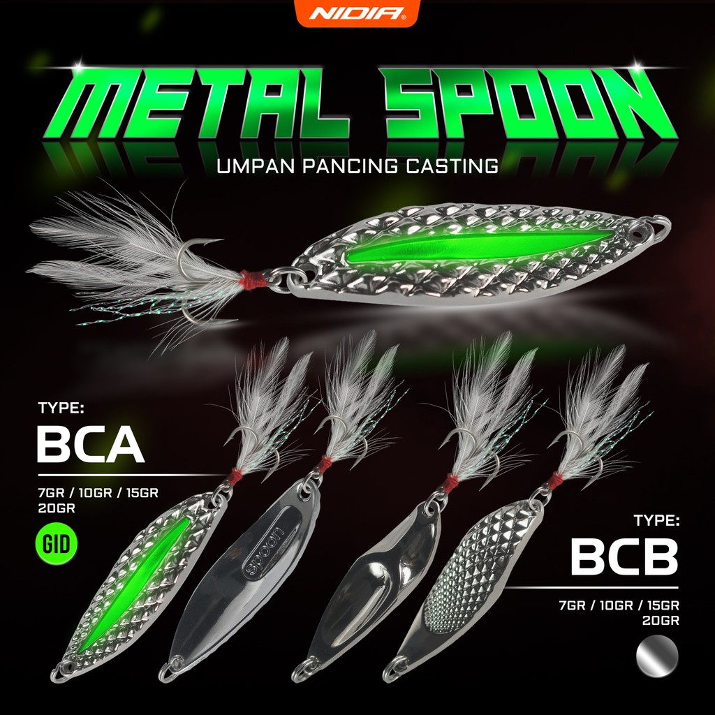 Umpan Pancing Casting - Metal Spoon Lure GID untuk Tenggiri GT