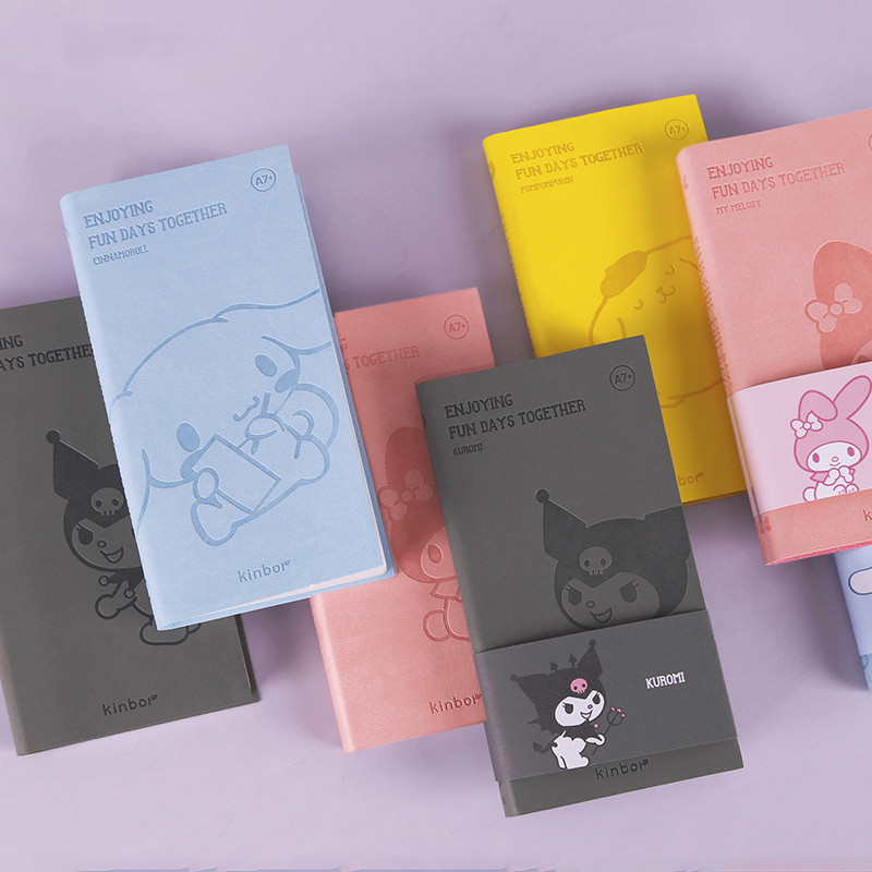 

Kinbor Sanrio Pocket Book A7 Pocket Book My Melody Kuromi Cinnamoroll Cute Square Portable Notebook Portable Account Book