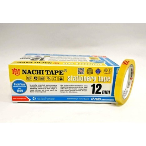 

Nachi Selotip Stationery Yellow Inner Dus 12 mm x 72 yard (12 Pcs)