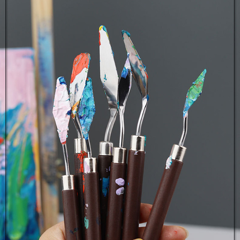 

Stainless Steel Oil Painting Scraper Set Artist Palette Knife