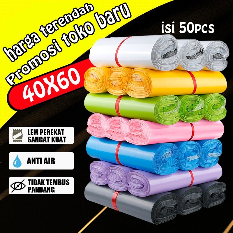GERUSANBUPLAS Polymailer 40X60 kantong packing packaging baju plastik tebal meteran anti sobek kanto