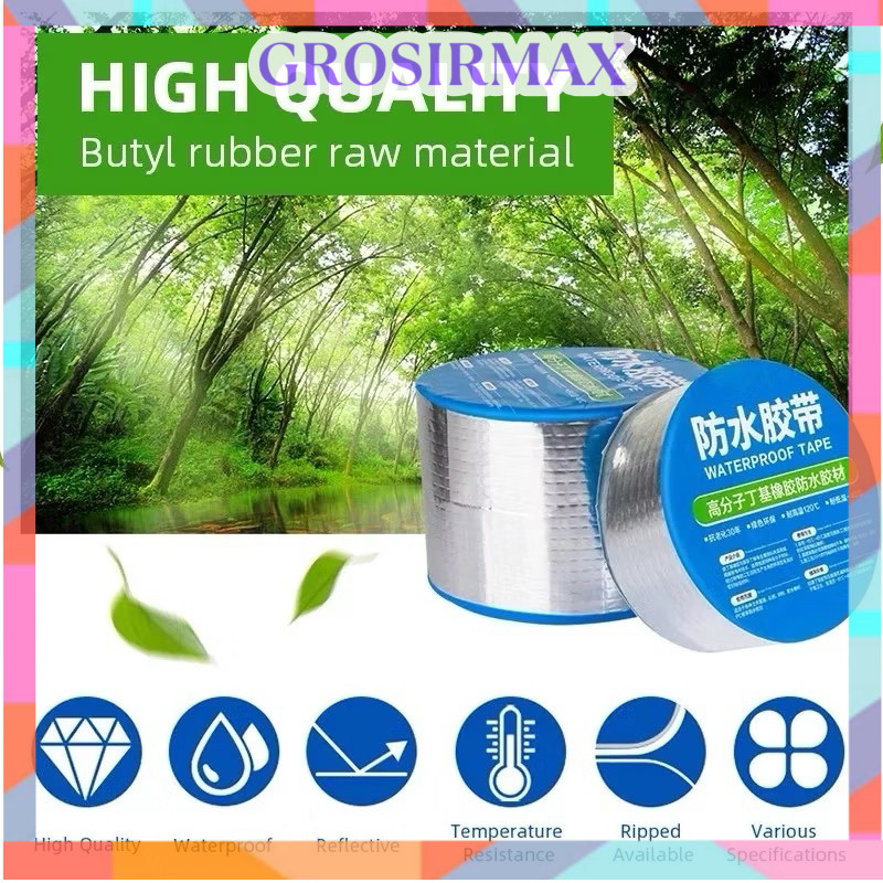 READY Makassar LAKBAN ANTI BOCOR 3M LAKBAN ALUMINIUM FOIL BUTYL WATERPROOF 3 METER /LEM ANTI AIR ALU
