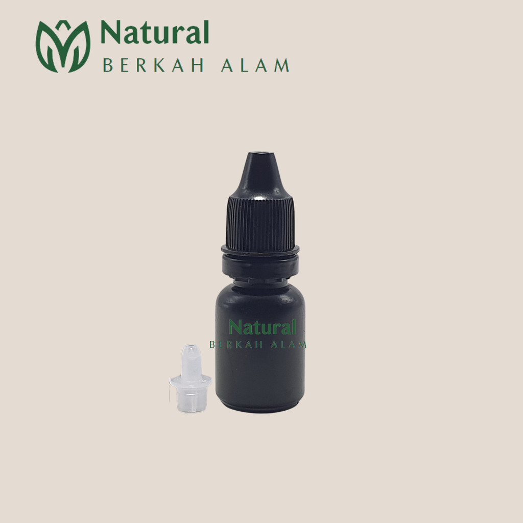 Botol Tetes Mata 10 Ml Kecil Hitam Segel Sumpel Natural / Botol HDPE / Botol Tetes /  Botol Tetes Ma