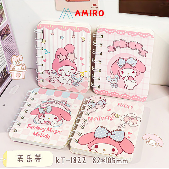 

(4pcs) Notebook Mini Scrapbook A7 Mini 4 Gambal Buku Kecil Catatan Notes Kecil 1 Paket 4 PCS Buku Gambal campur Notebook Ring Motif Memo Mini A7 Spiral Memo Ring