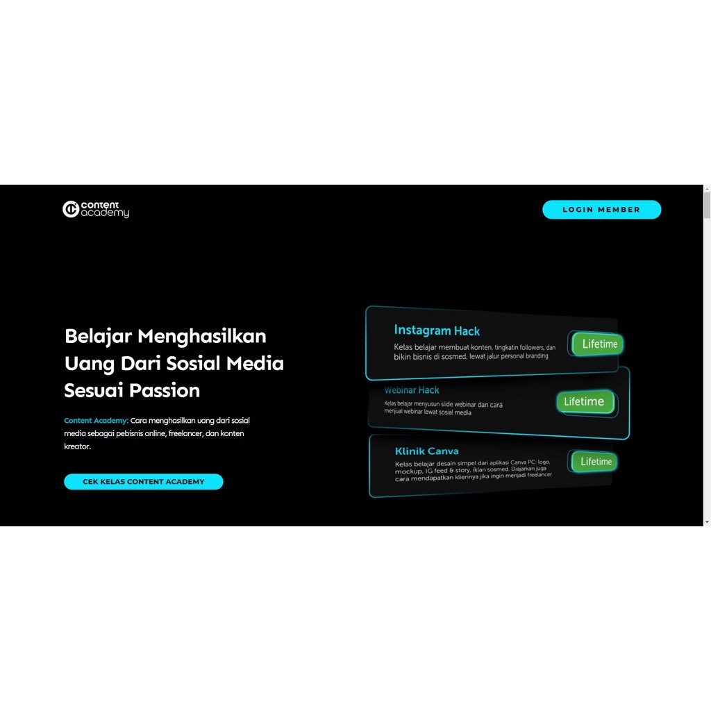 Content Hack - Content Academy Muda Cuma Sekali Pelajari Bagaimana Menghasilkan Uang dari Sosial Med