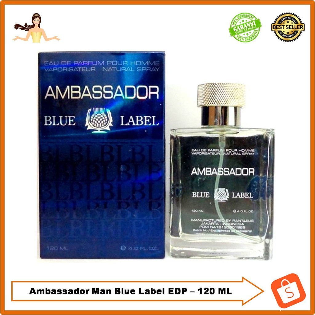 Parfum Ambassador BLUE LABEL For Man BPOM EDP - 120ML BlueLabel