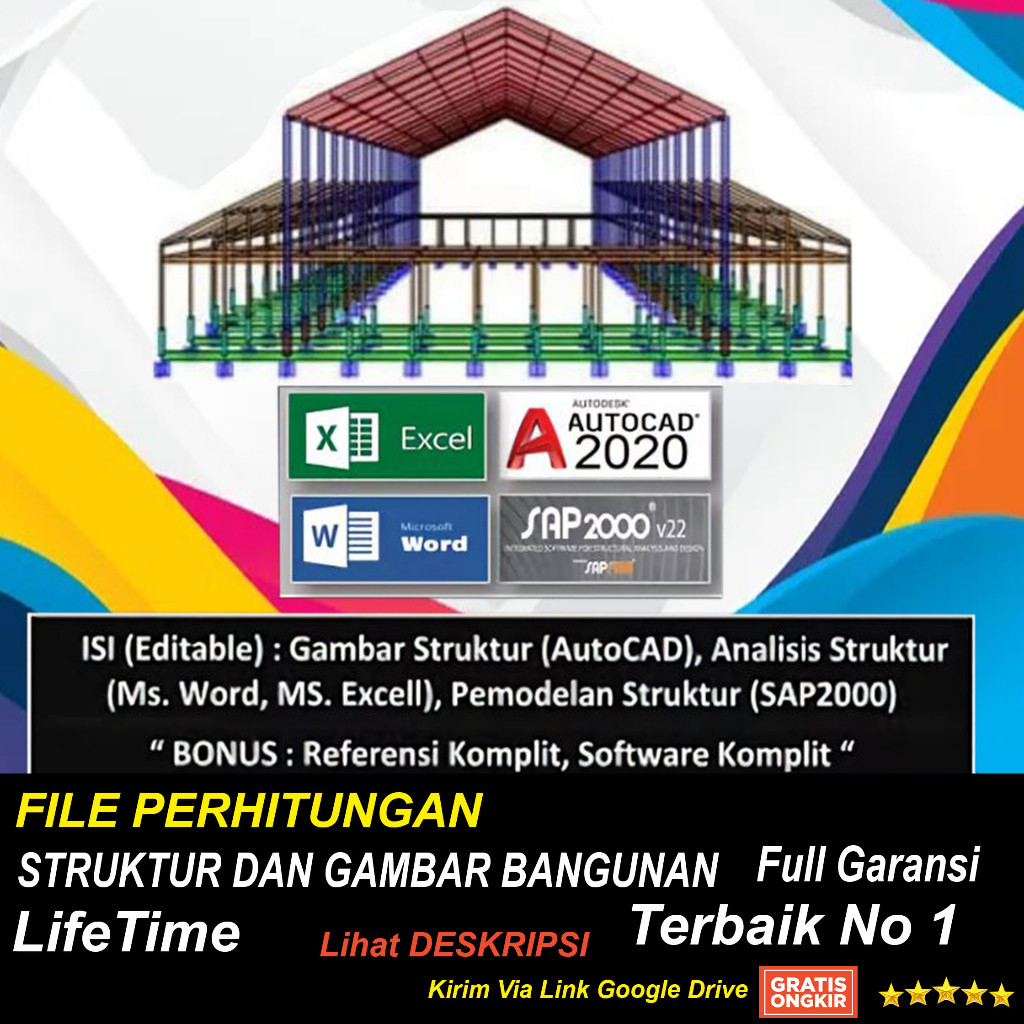 FILE PERHITUNGAN STRUKTUR DAN GAMBAR BANGUNAN