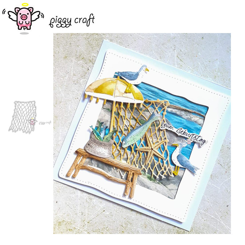 

Piggy Craft metal cutting dies cut die mold Weave fishing net Scrapbook paper craft knife mould blade punch stencils dies
