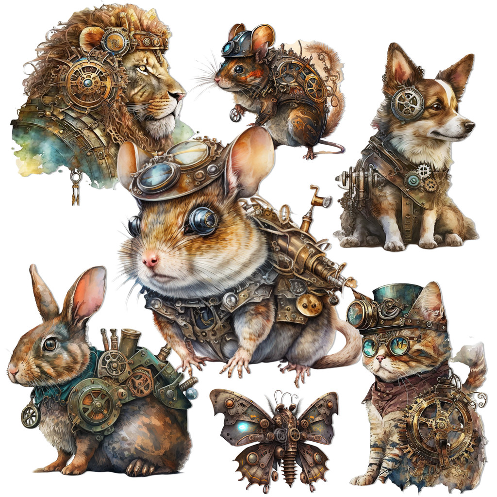 

JaiIman 96pieces Vintage Punk Animal Self-adhesive Stickers,Perfect for Journal Supplies,Scrapbooking Supplies,DIY Crafts