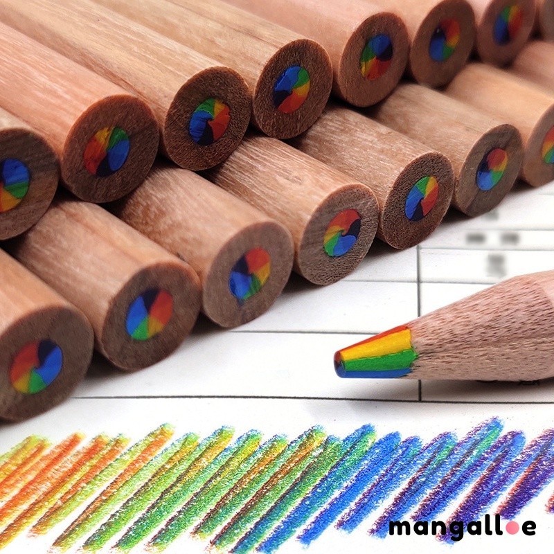

(1pcs) Pensil Pelangi Inti Multi Warna Pensil Warna Gradien Alat Tulis Pencil rainbow