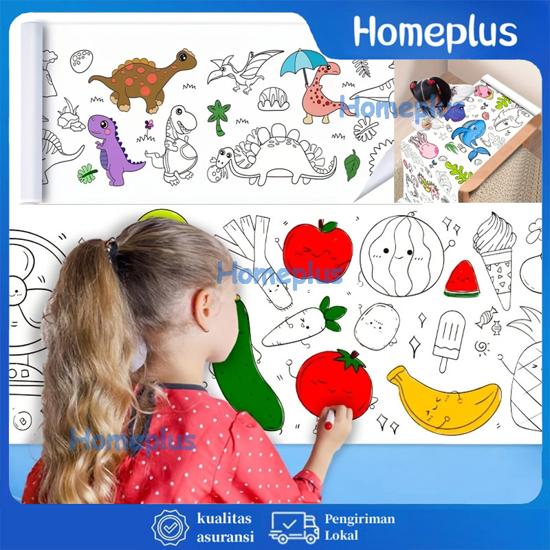 

3Meter Coloring Sticker Sheet Roll / Coloring Roll Paper / Graffiti Scroll Kertas Mewarnai Jumbo Anak
