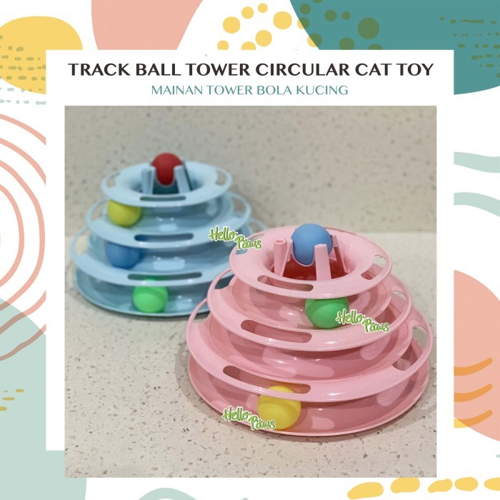 Cat Toy Track Ball Circular Tower - Mainan Tower Bola untuk Kucing