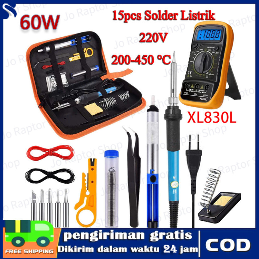 Multitester Digital Multimeter Digital Solder Listrik 60 Watt Set Paket Lengkap Soldering Iron Penye