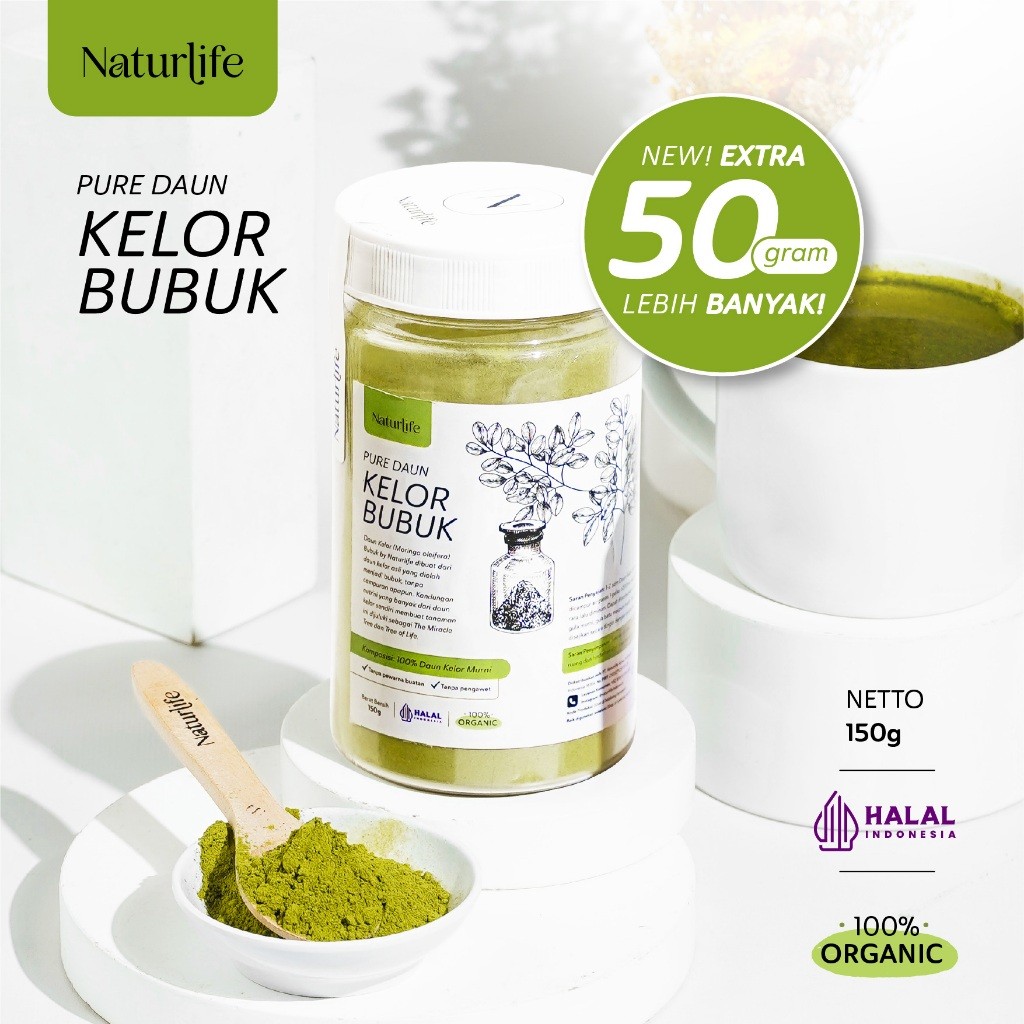 

BUBUK DAUN KELOR 150G DAUN KELOR ORGANIK SERBUK PREMIUM SUPER HALUS BUBUK POWDER MORINGA 100% ORIGINAL PURE ORGANIC NUTRIFARM / BEORGANIK / DARI BUMI / SAFIYA / GALLEO
