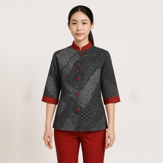 B2 Lune Seragam Suster Batik shanghai Lengan Panjang/Seragam Perawat/Babysitter