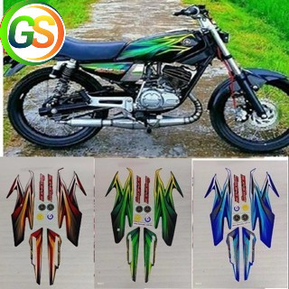 STIKER STRIPING ORI YAMAHA RX KING 2005 BIRU FULLSET EMBLEM STIKER RX KING BIRU 2005