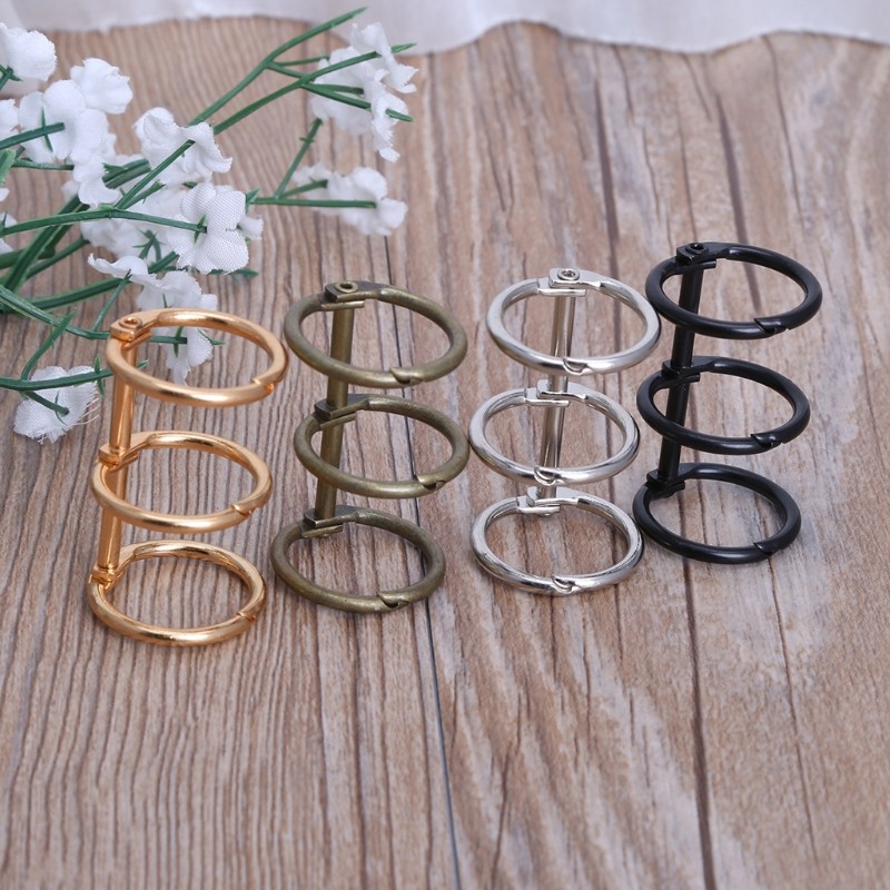 

DIY Metal Clip 3 Holes Ring for Notebook Loose Leaf Diary Photo Album Binding